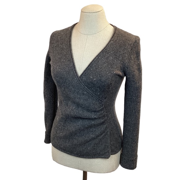 VNeck Cashmere Sweater Heathered Gray - Picture 10 of 10